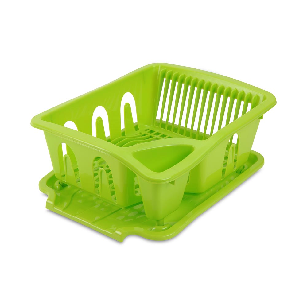 Escurridor plástico para 14 platos verde - Promart