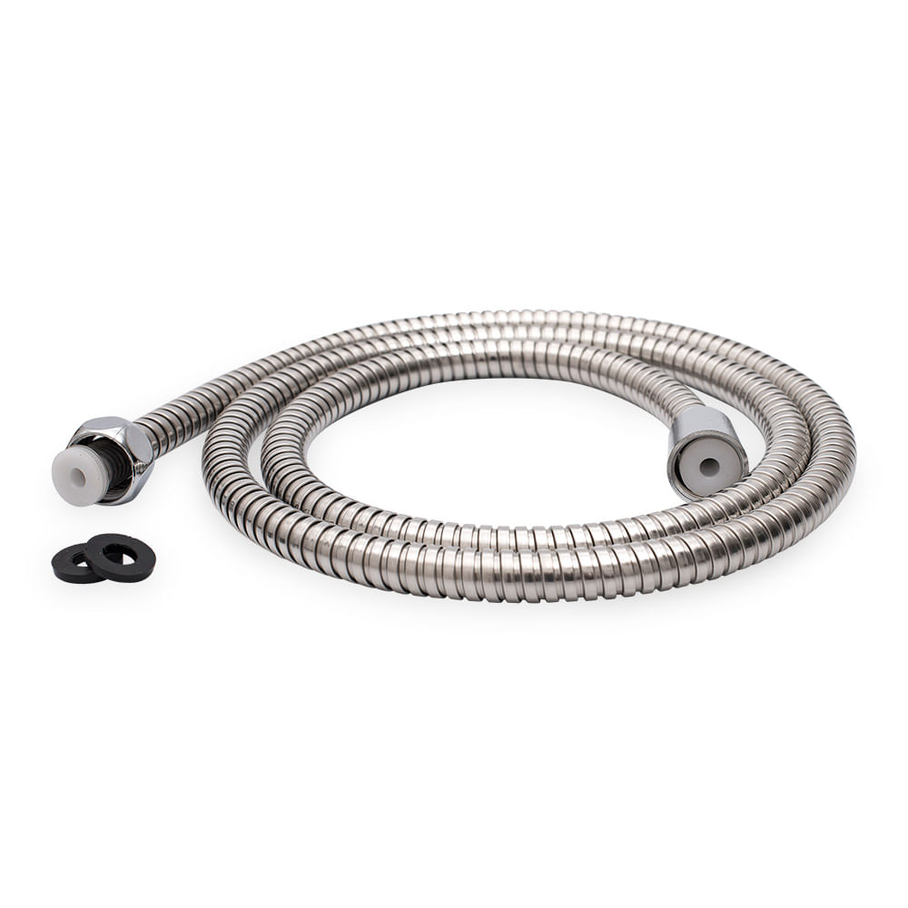 Manguera para Ducha Teléfono Cromada de Acero 140cm