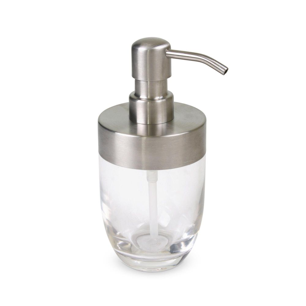 332100101 Mundo - Dispensador de jabón líquido (cristal transparente y  cromo)