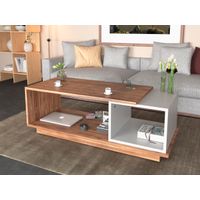 Mesa de Centro Moderna Tata Melamina Marrón/Blanco