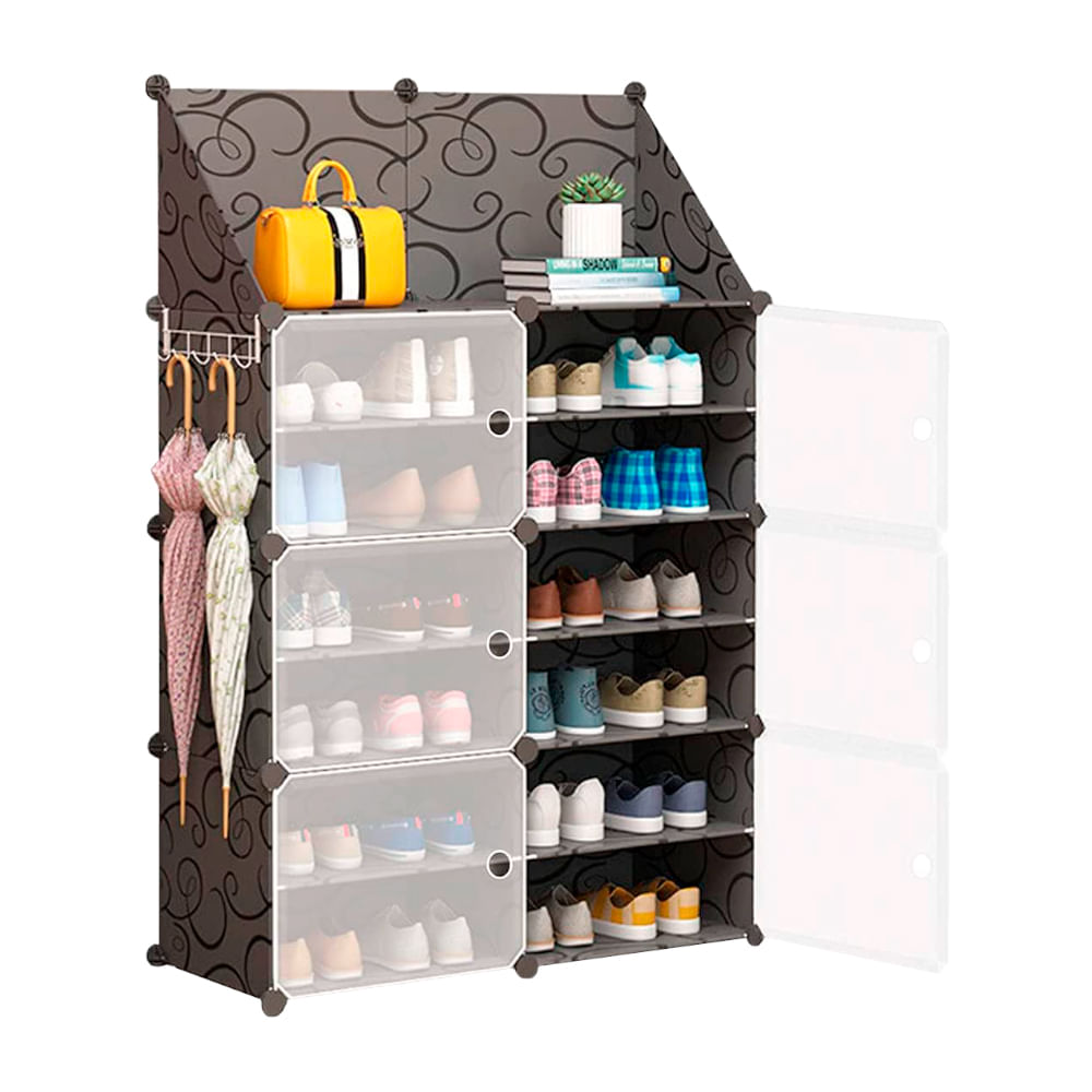 Zapatera Organizador 2X6 Niveles Negro