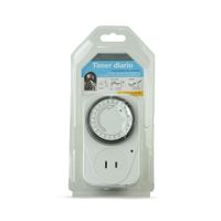 Timer Analógico Enchufable MST24 House Blanco de 24 Horas