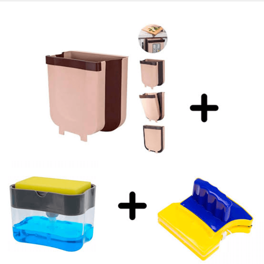 Combo Hogar Tacho Limpiavidrios y Dispensador de Lavavajilla