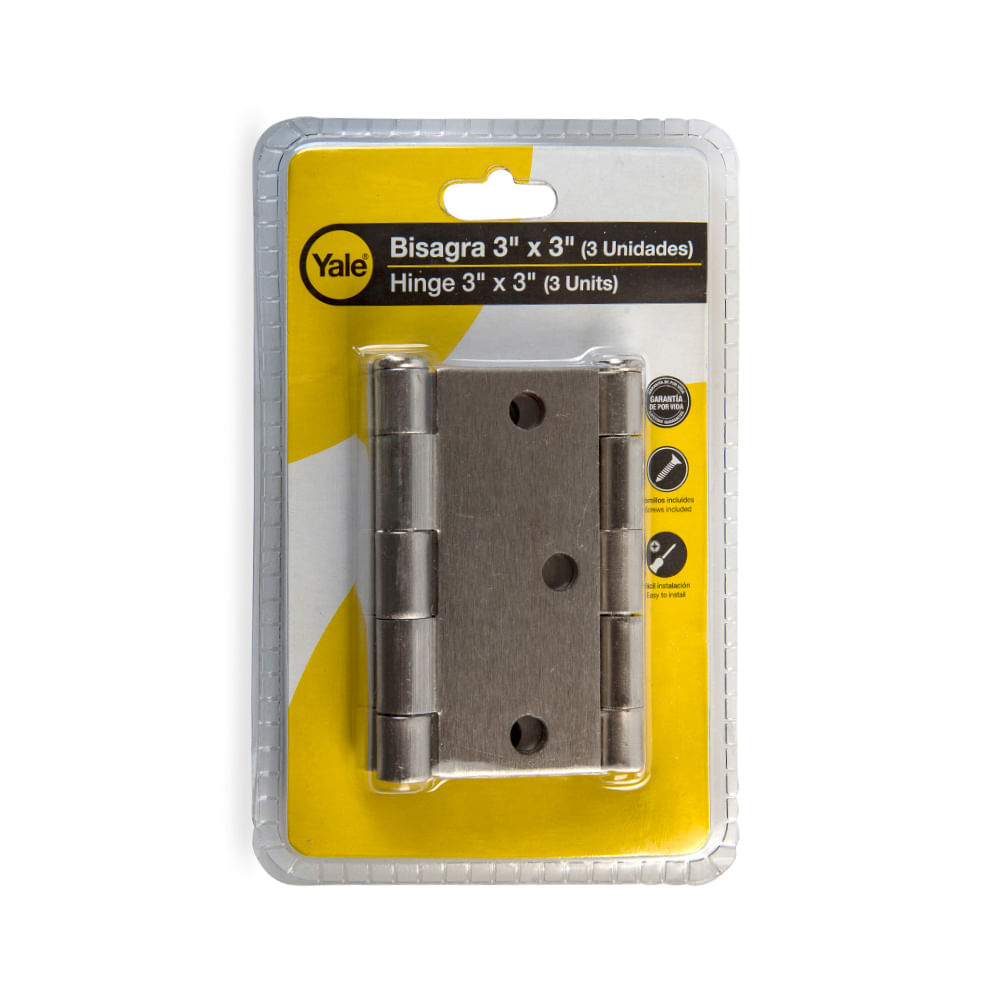 Bisagra Niquelada 3"x3" x2mm x3u Yale