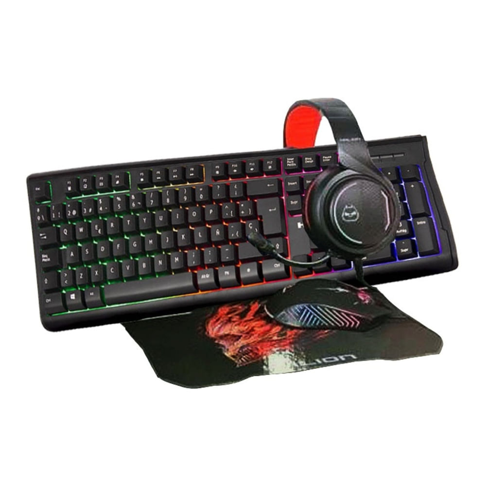 Combo Gamer 4 en 1 Halion HA-880C Pantro Teclado/Mouse/Auricular/Mousepad