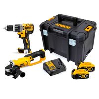 Taladro Percutor 1/2"" 20V + Esmeril Angular 4-1/2"" 20V DCK209P2T Dewalt