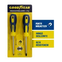Juego de Destornilladores Goodyear Magnéticos de 2 Piezas