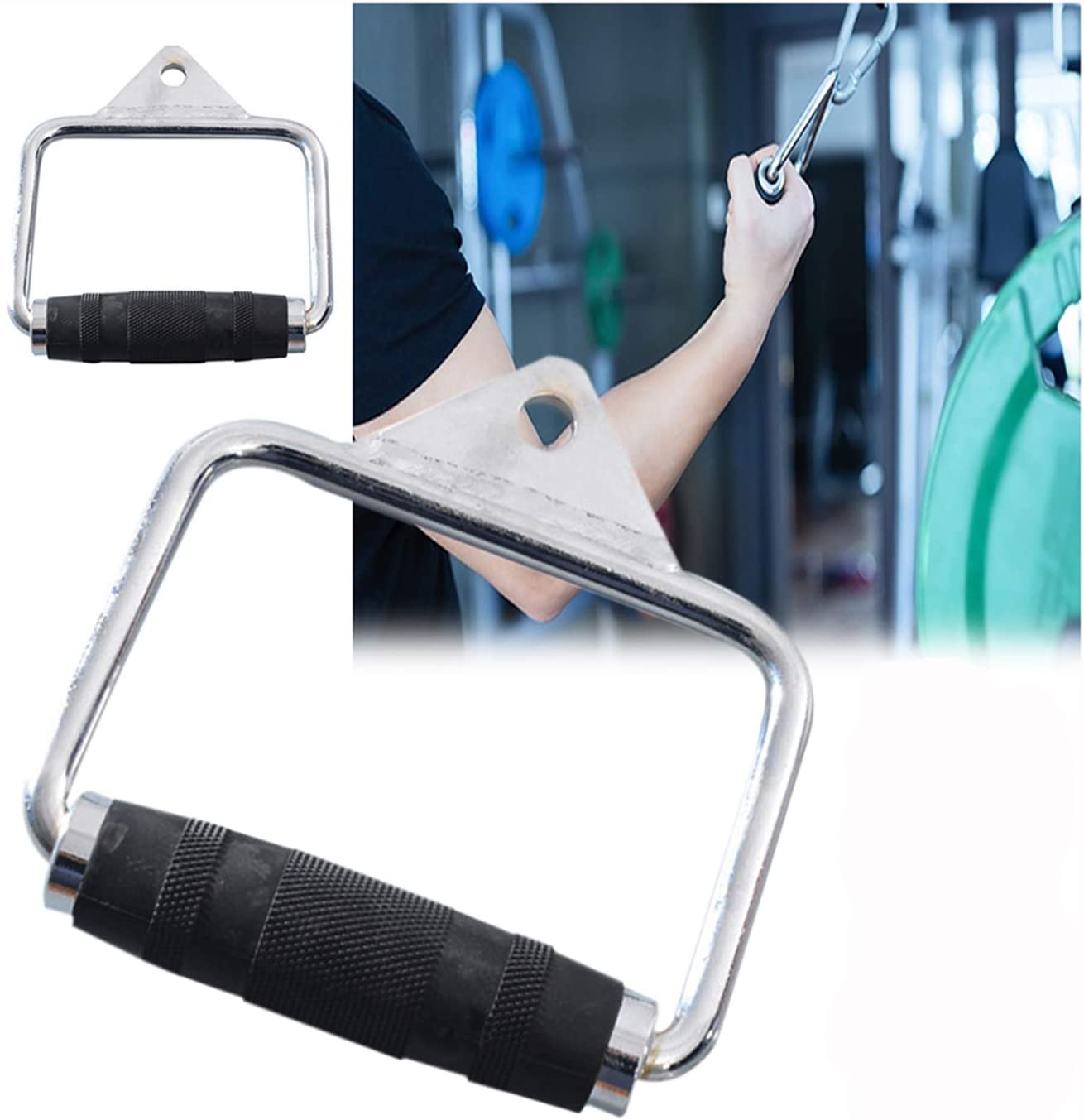 Manija de acero inoxidable para polea, Mango de resistencia para gimnasio