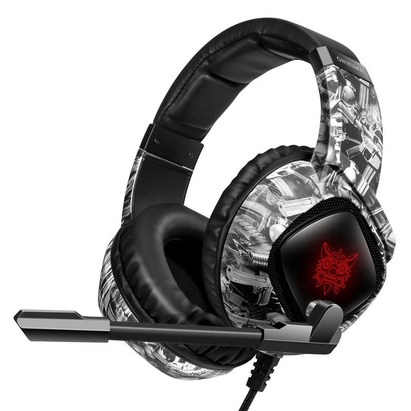 Auricular Gamer Onikuma K19 RGB Camuflaje Gris