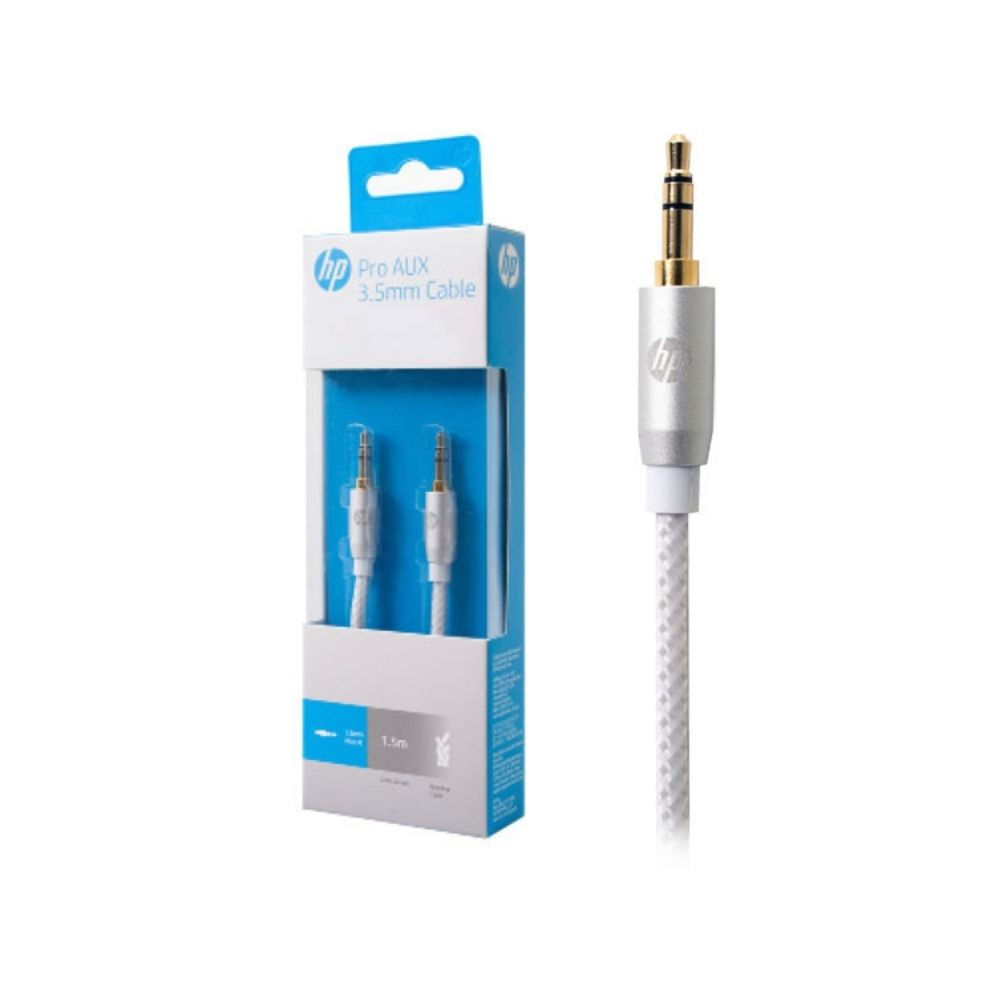 Cable audio HP auxiliar Macho Macho 3 metros HP031GB Plateado Promart