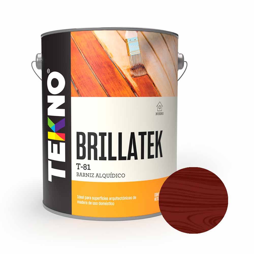 Barniz Brillante Tekno T81 Caoba 1 galón: Protección y brillo para tus pisos y muebles