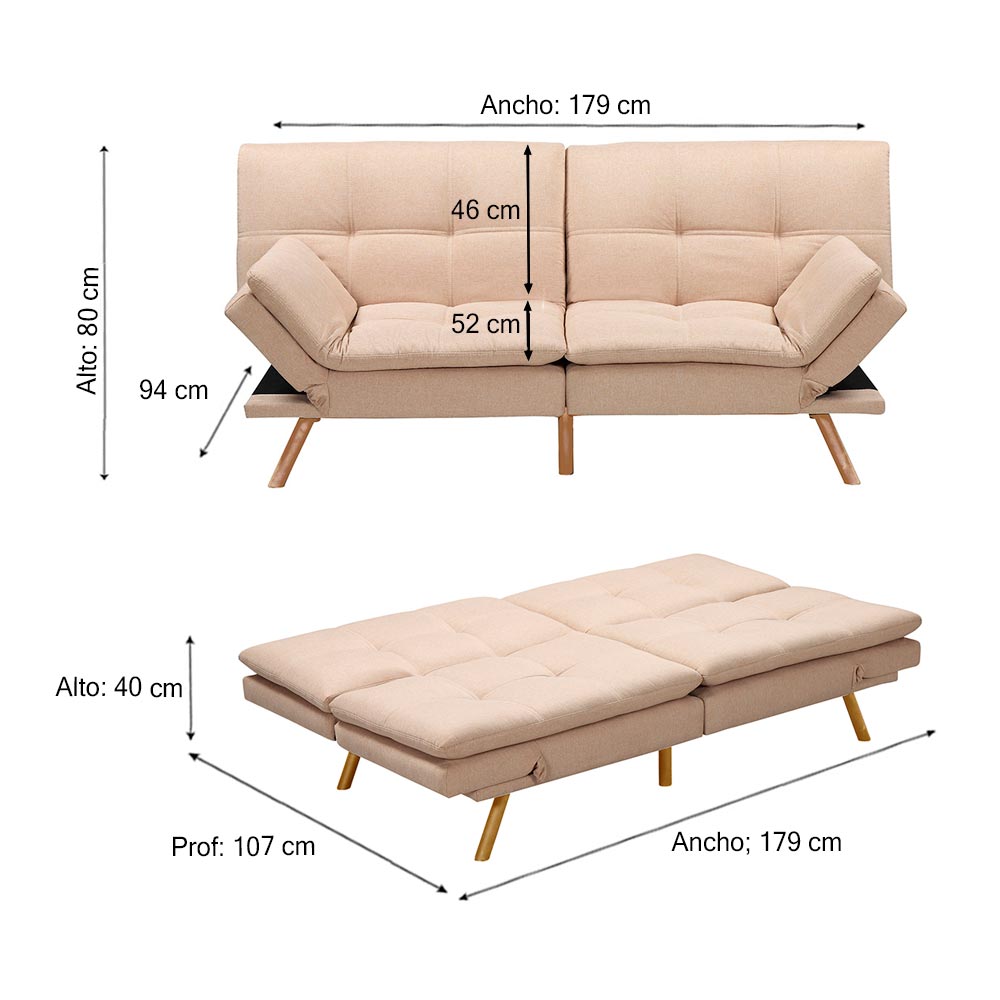 Futon Denver Taupe Promart