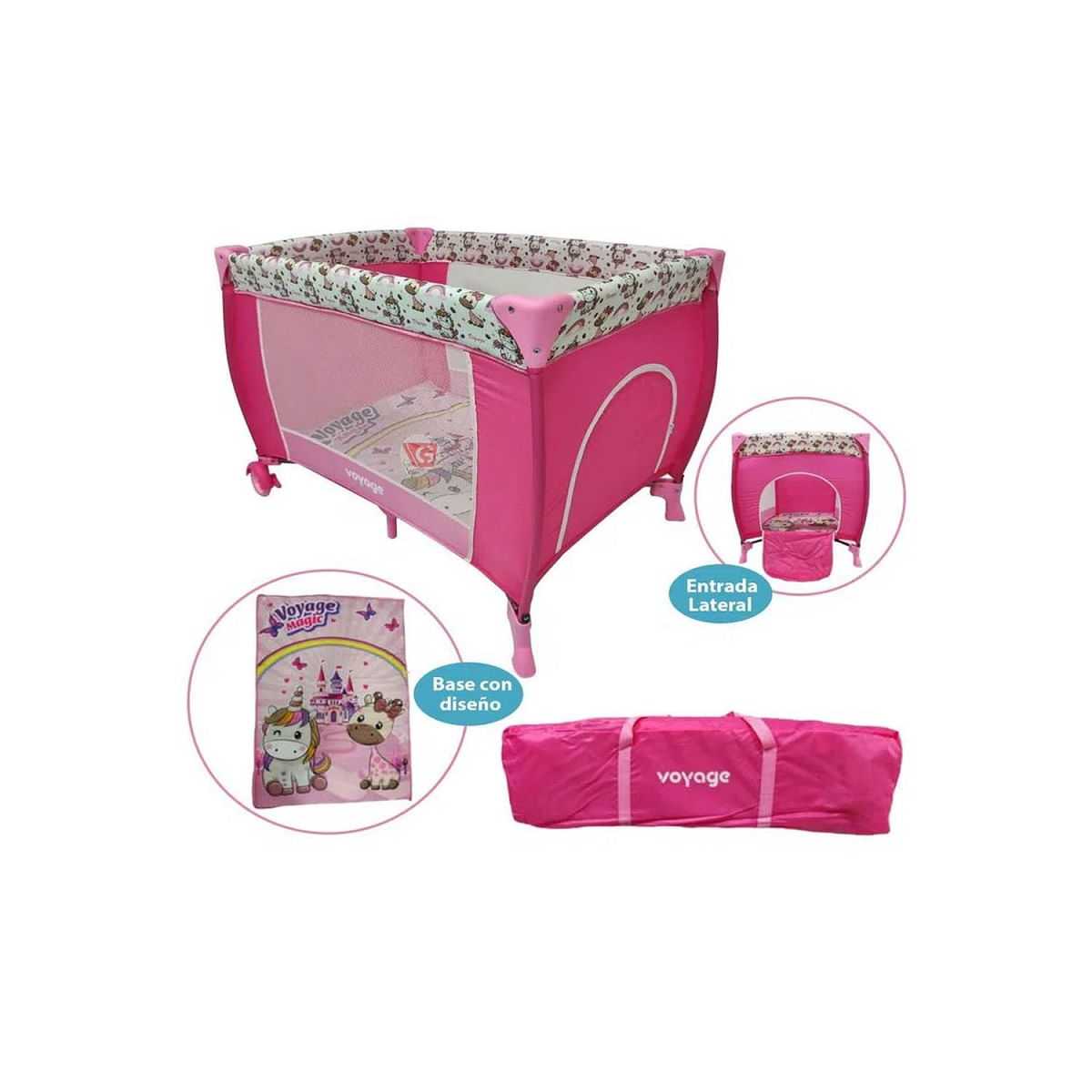 Corral de Bebe Baby Kits BK5006 Plegable Party Rosado - Promart