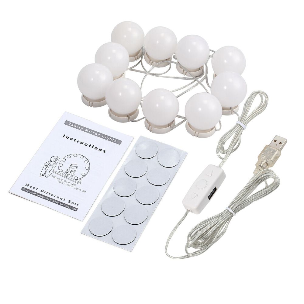 kit 10 focos led para espejo de maquillaje