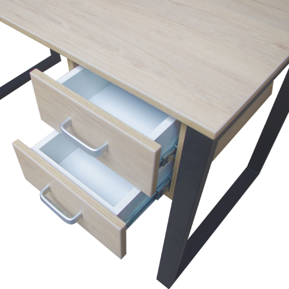 Escritorio Oh + Cajonera Flotante 120X60 Revere B/Negra Ziyaz Promart