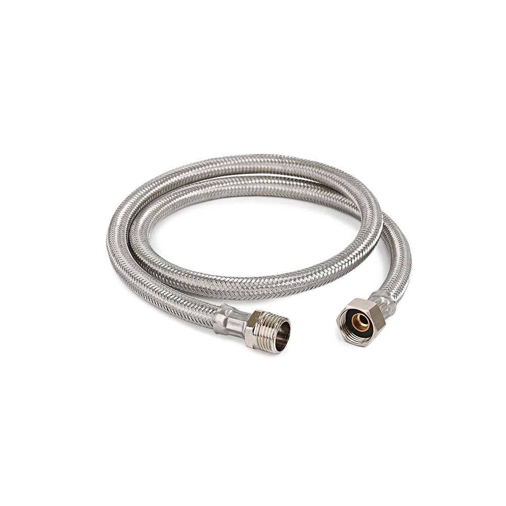 Tubo de Abasto Acero Inoxidable Metusa Modelo Lavatorio Trenz Mh 1/2'' x 1 metro