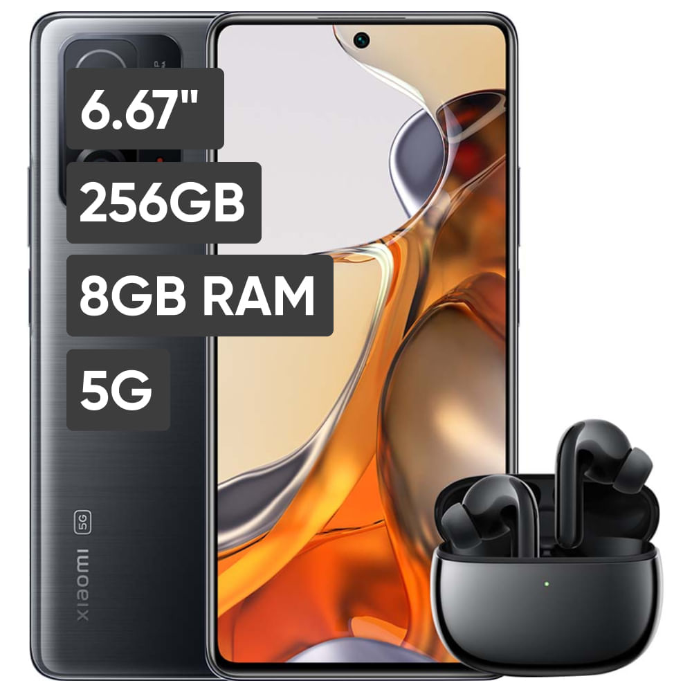 Smartphone XIAOMI Xiaomi 11T Pro 6.67'' 8GB 256GB 108MP + 8MP + 5MP Meteorite Gray + Flipbuds Pro