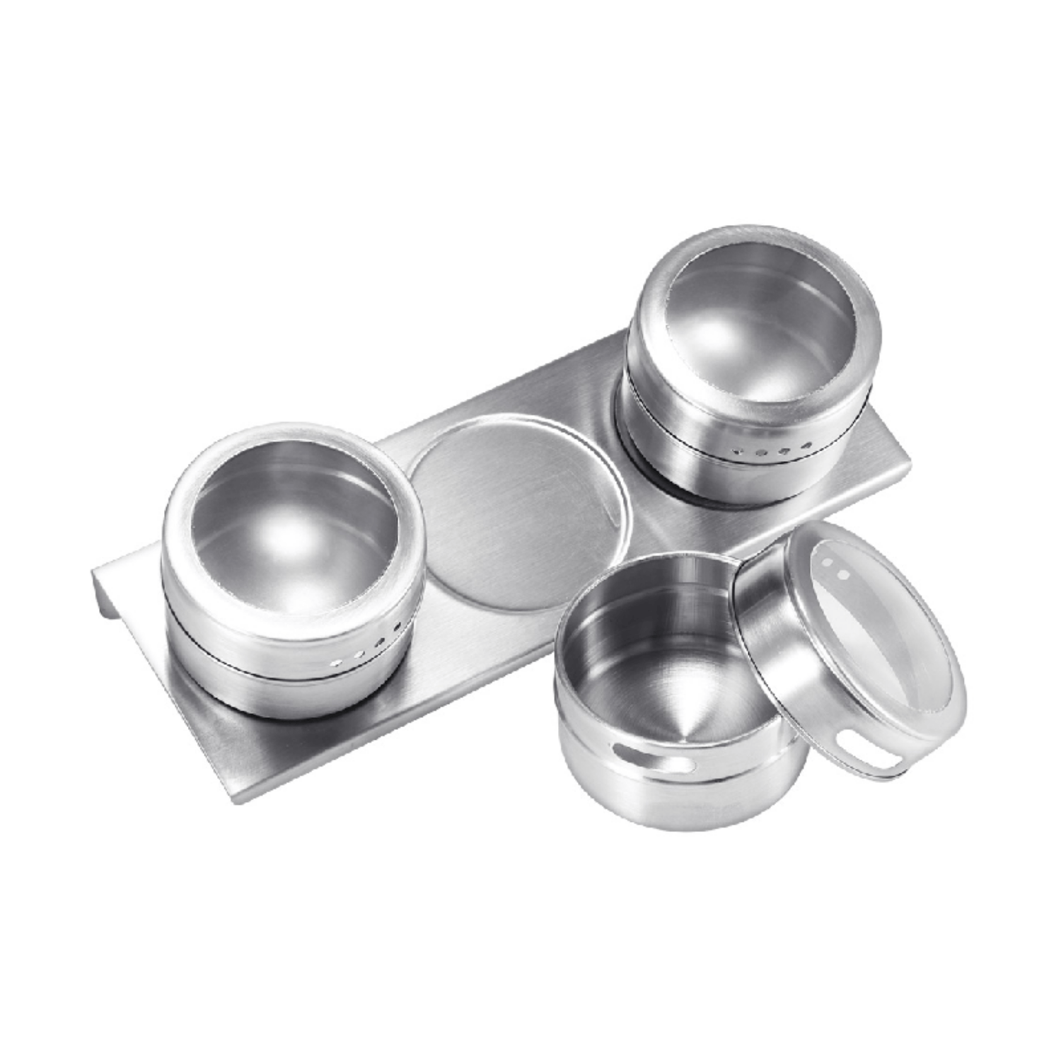 Set de Condimenteros Imantados de Acero Inoxidable de 3 Piezas