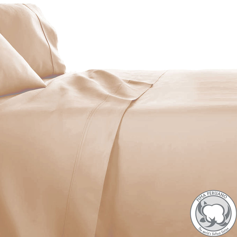 Juego De Sábanas Queen Sleeper 260 Hilos Beige