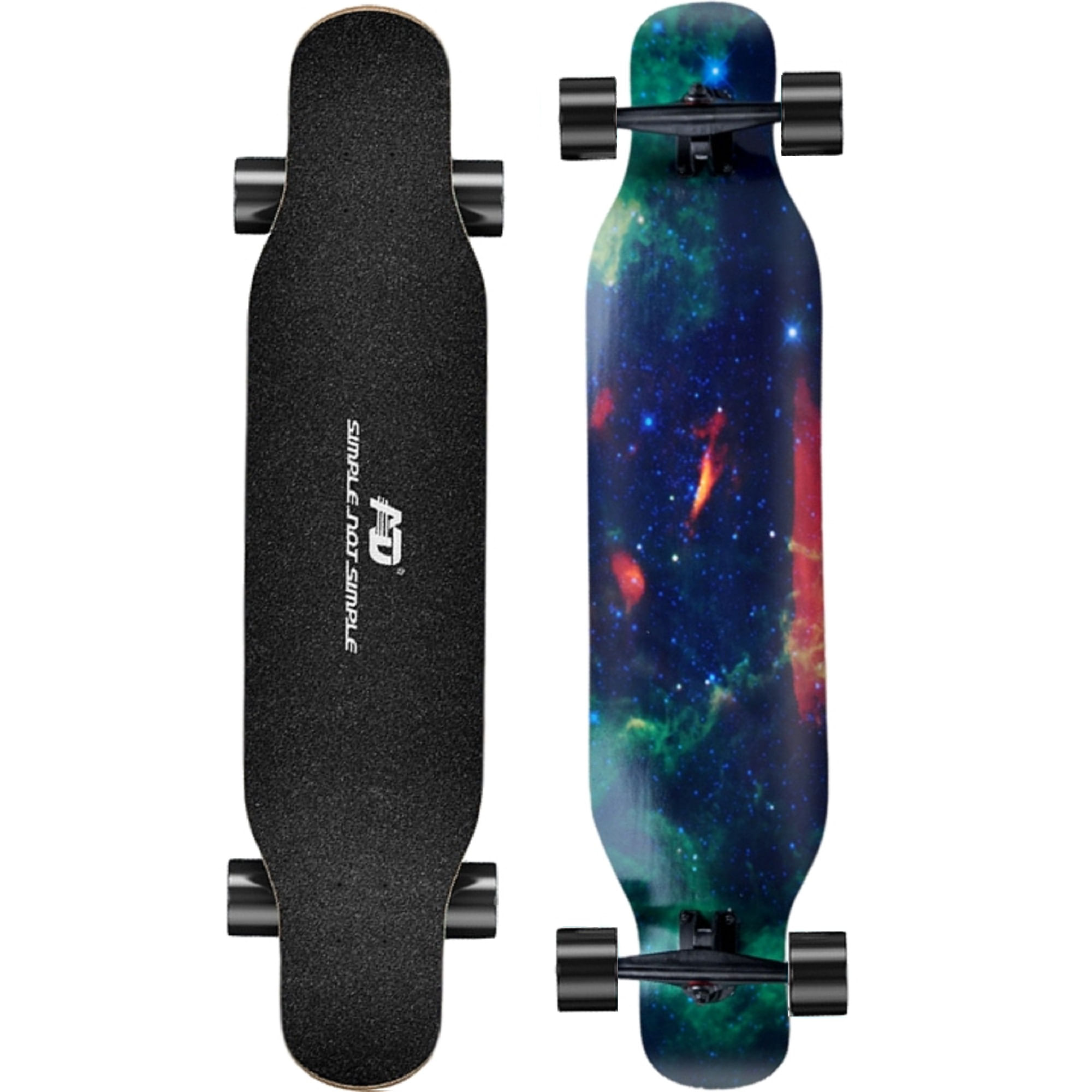 Skateboard Longboard AD 42'' Canadian Maple - Space Design - Ruedas negras