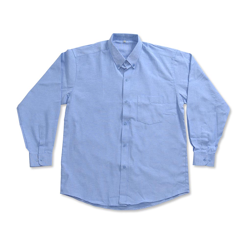 camisa oxford manga larga celeste talla large