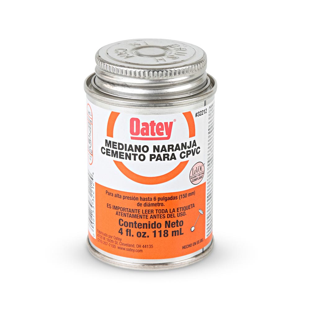 Pegamento CPVC Transparente Oatey Modelo 4 Oz Cpvc Naranja