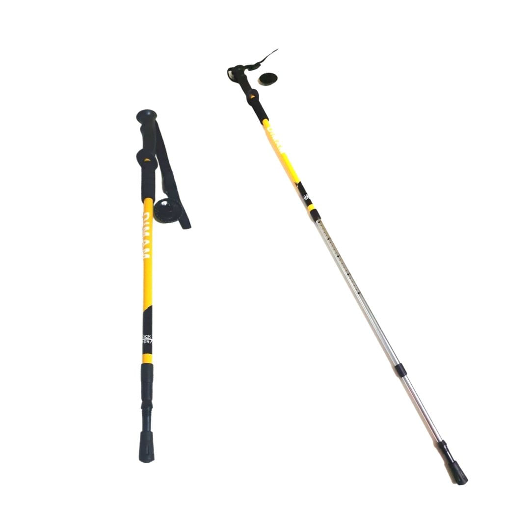 Bastón Trekking Mango Recto Con Antishock Diman C/ Roseta amarillo