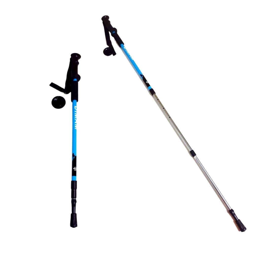 Bastón Trekking Mango Recto Con Antishock Diman C/ Roseta celeste