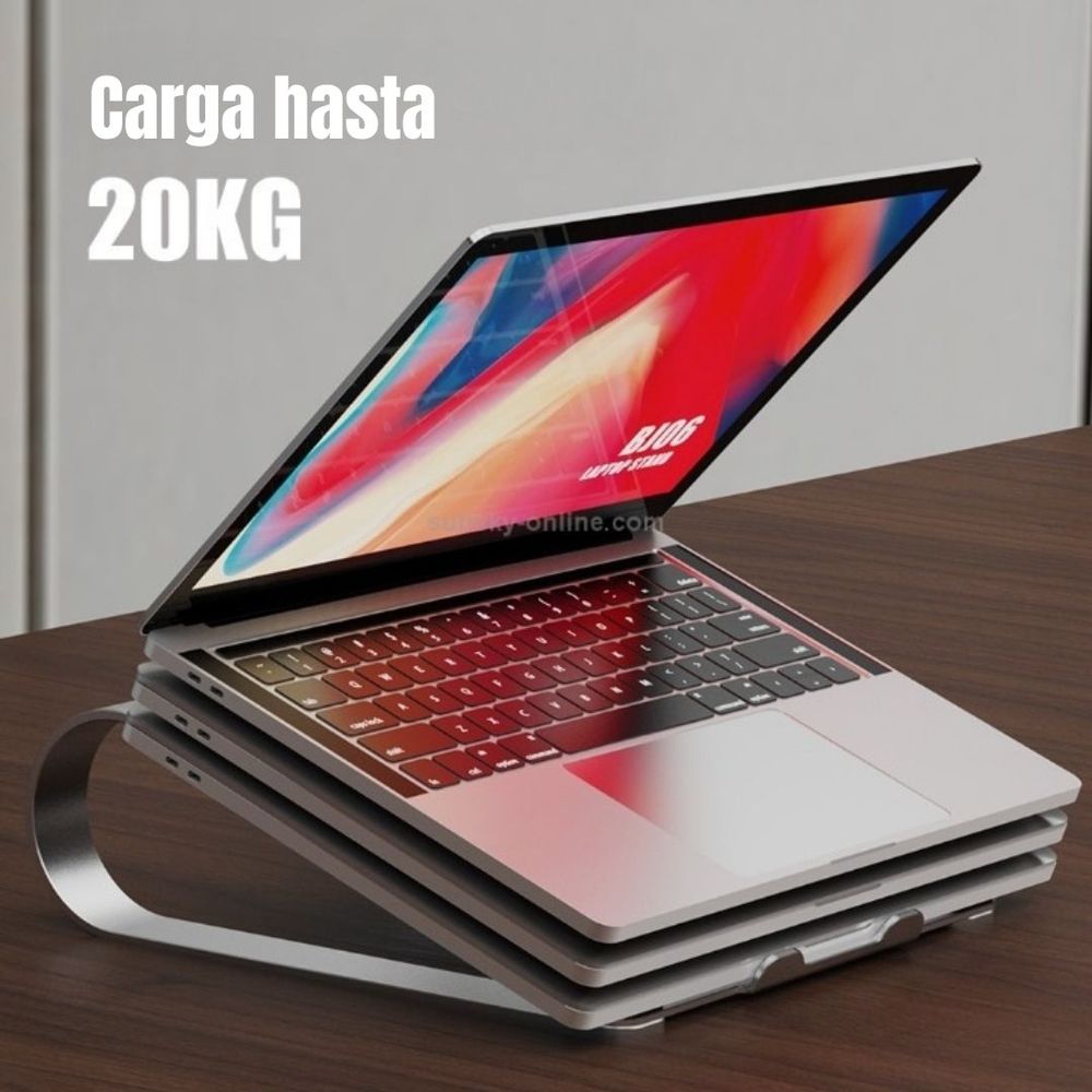 Soporte de aluminio para laptop - Plateado - Promart