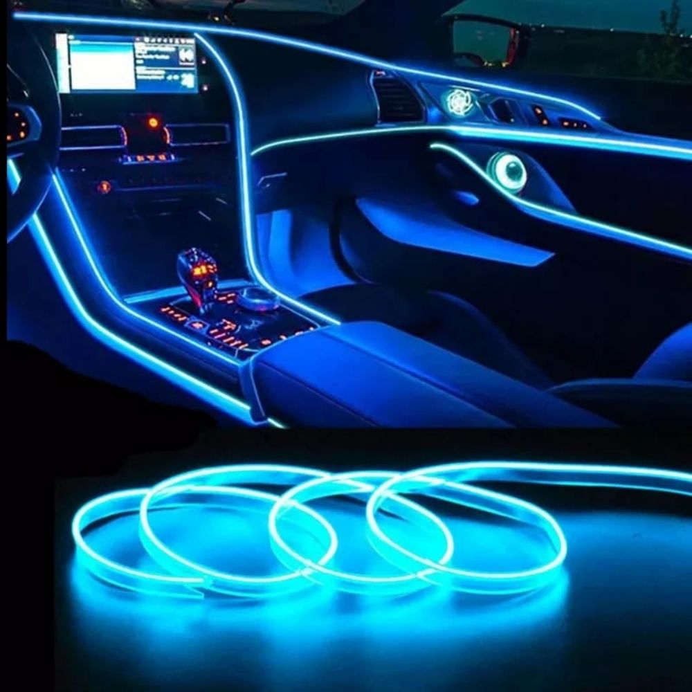 Luz Led Para el Interior del Auto Iluminación con Conexión Usb color  Celeste - Promart