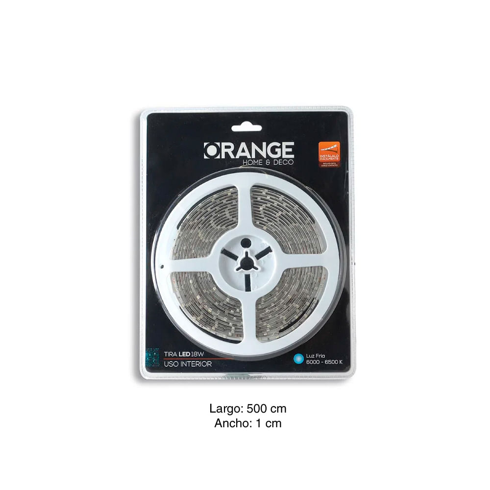 tira de luces led 18w luz blanca 5 metros