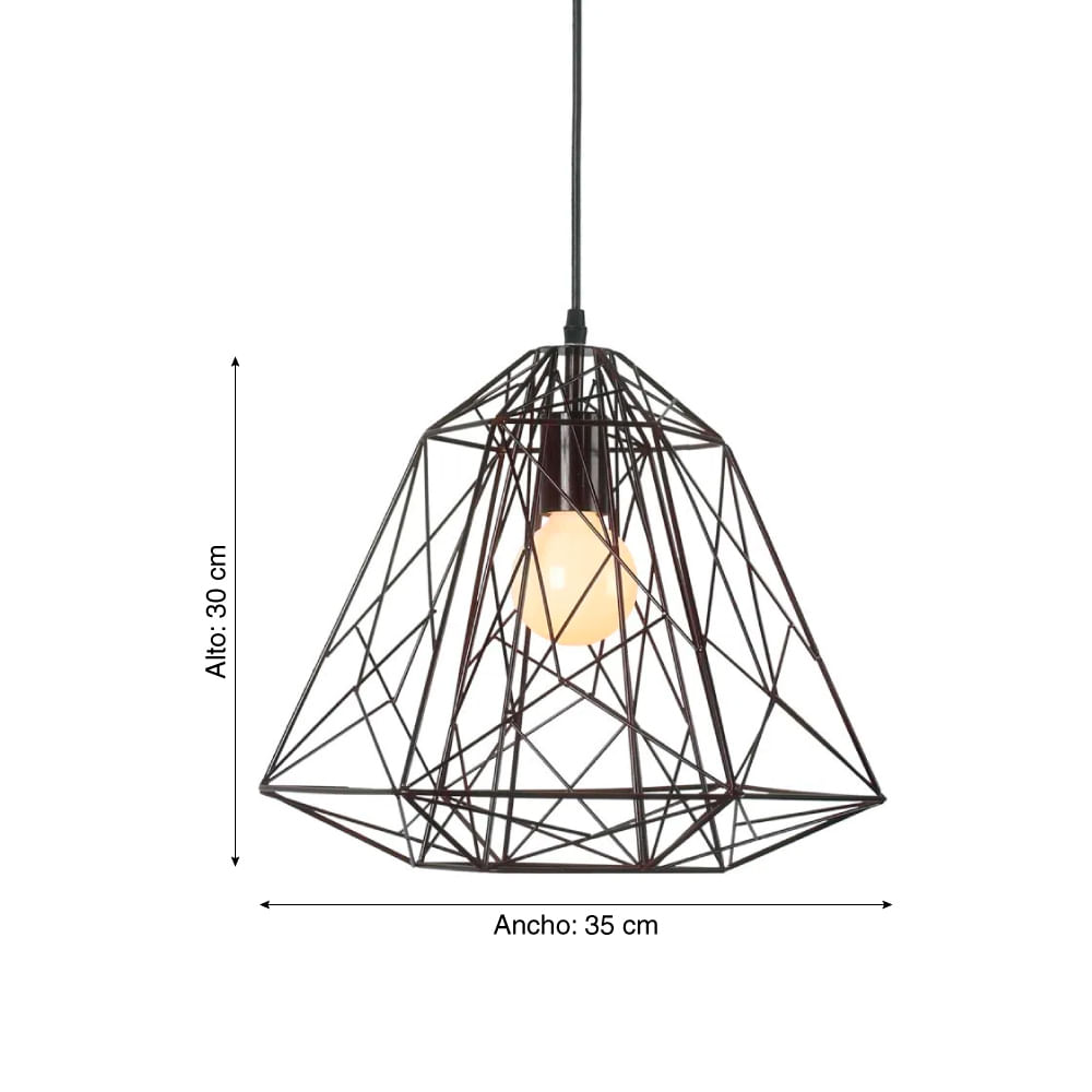 Lámpara Colgante Jaula Hexágono Bronce 1 Luz Promart