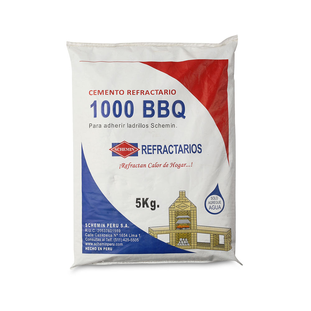 Cemento refractario 1000 BBQ x 5 kg Schemin