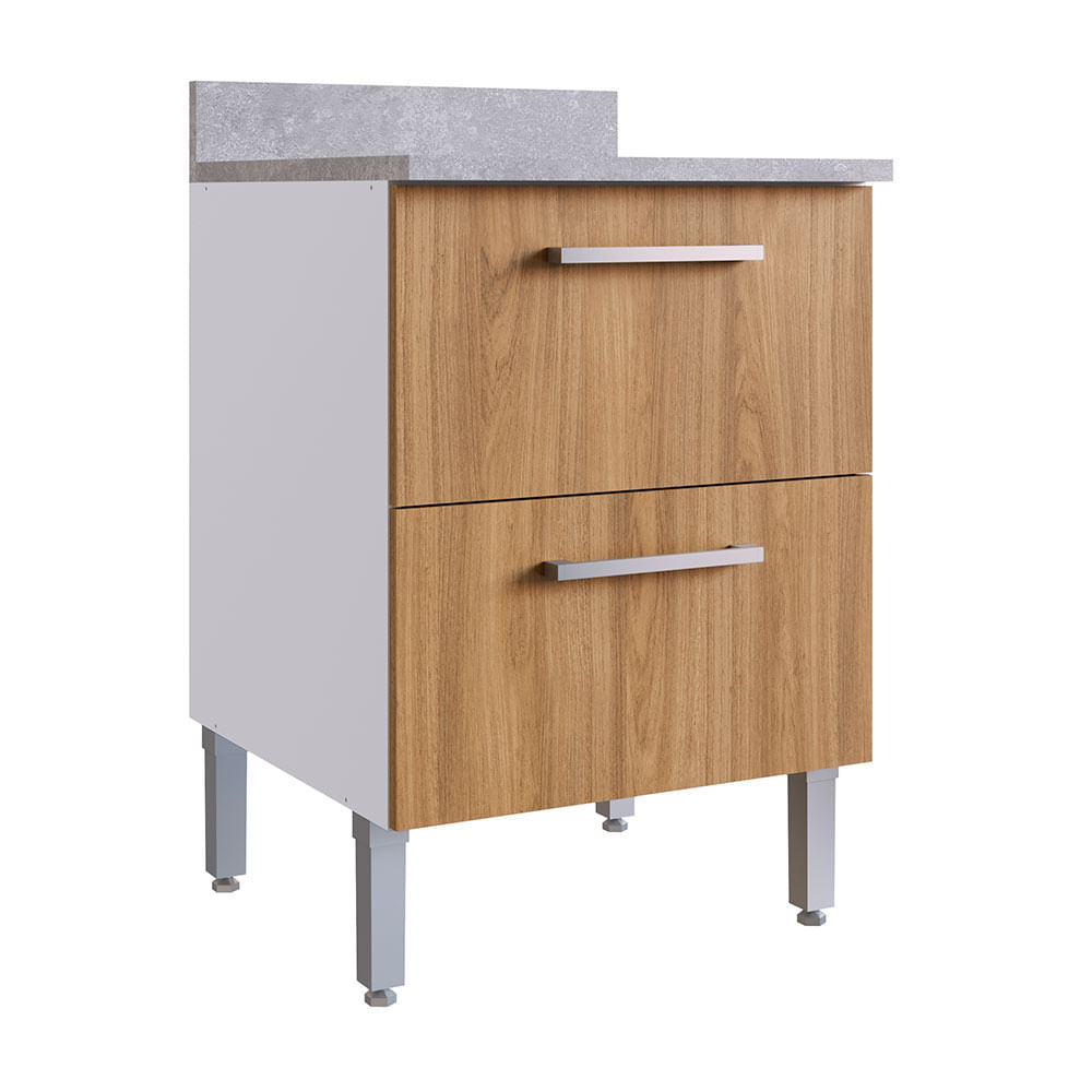 Módulo bajo de cocina 4 cajones 60cm Lunar Orange