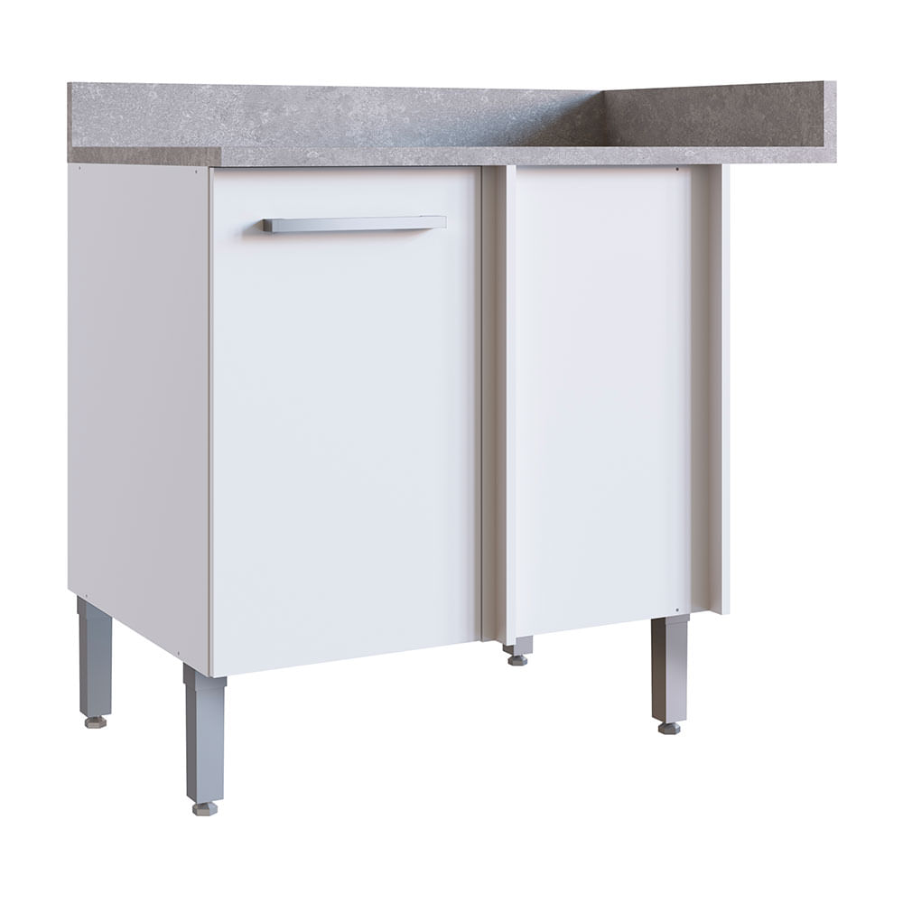 Módulo esquinero bajo de cocina Lunar Blanco Orange