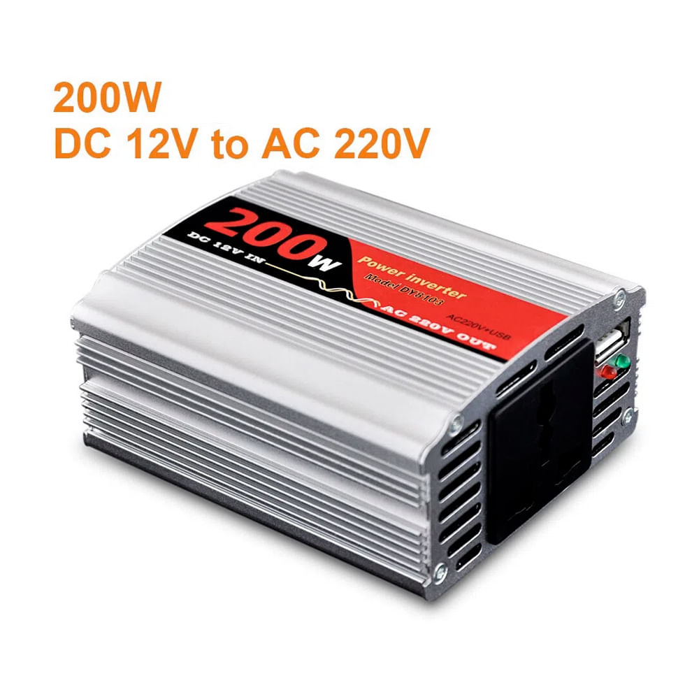 Inversor De Corriente Para Auto De 12v A 220v Usb 200w Cargador Promart 6863