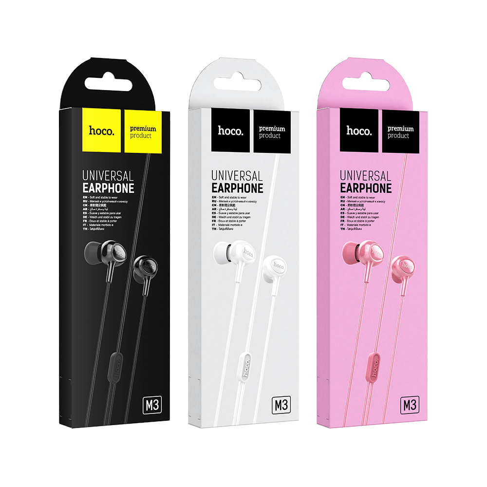 Auriculares universales con microfono M3 Hoco NEGRO - Promart