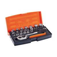 Set dados y accesorios encastre 1/4"" 25p Bahco