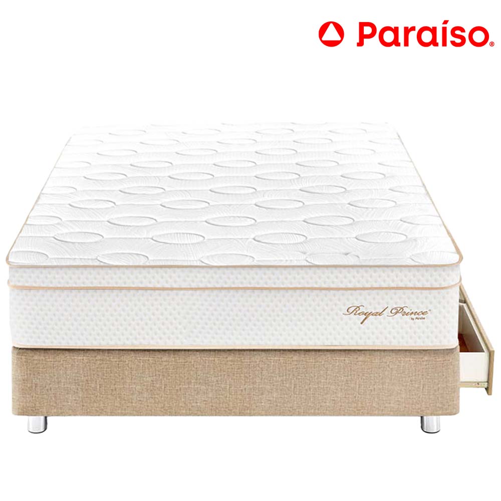 Cama Cajones PARAISO Royal Prince 1.5 Plazas Champagne