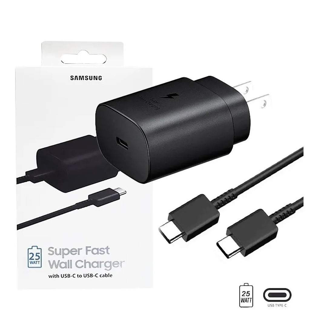 Cargador samsung 25w Cable Tipo C a Tipo C Super carga Rapida - Promart