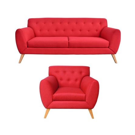 Juego de Sala Cannes 3 - 1 Cuerpos Rojo Juego de Sala Cannes 3 - 1 Cuerpos Rojo