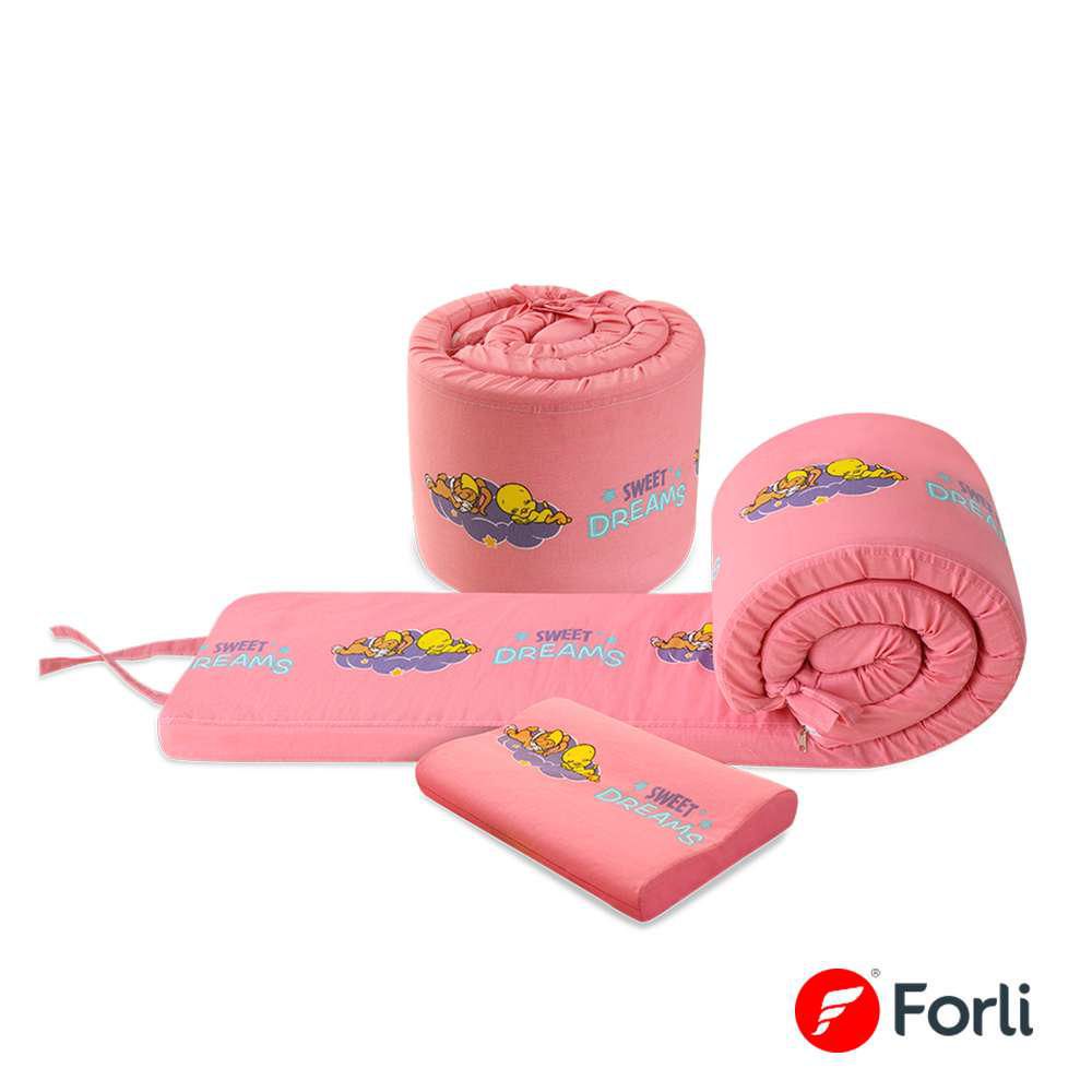 Protector de Cuna Forli Baby niña + 01 almohada Looney Baby Protector de Cuna Forli Baby niña + 01 almohada Looney Baby