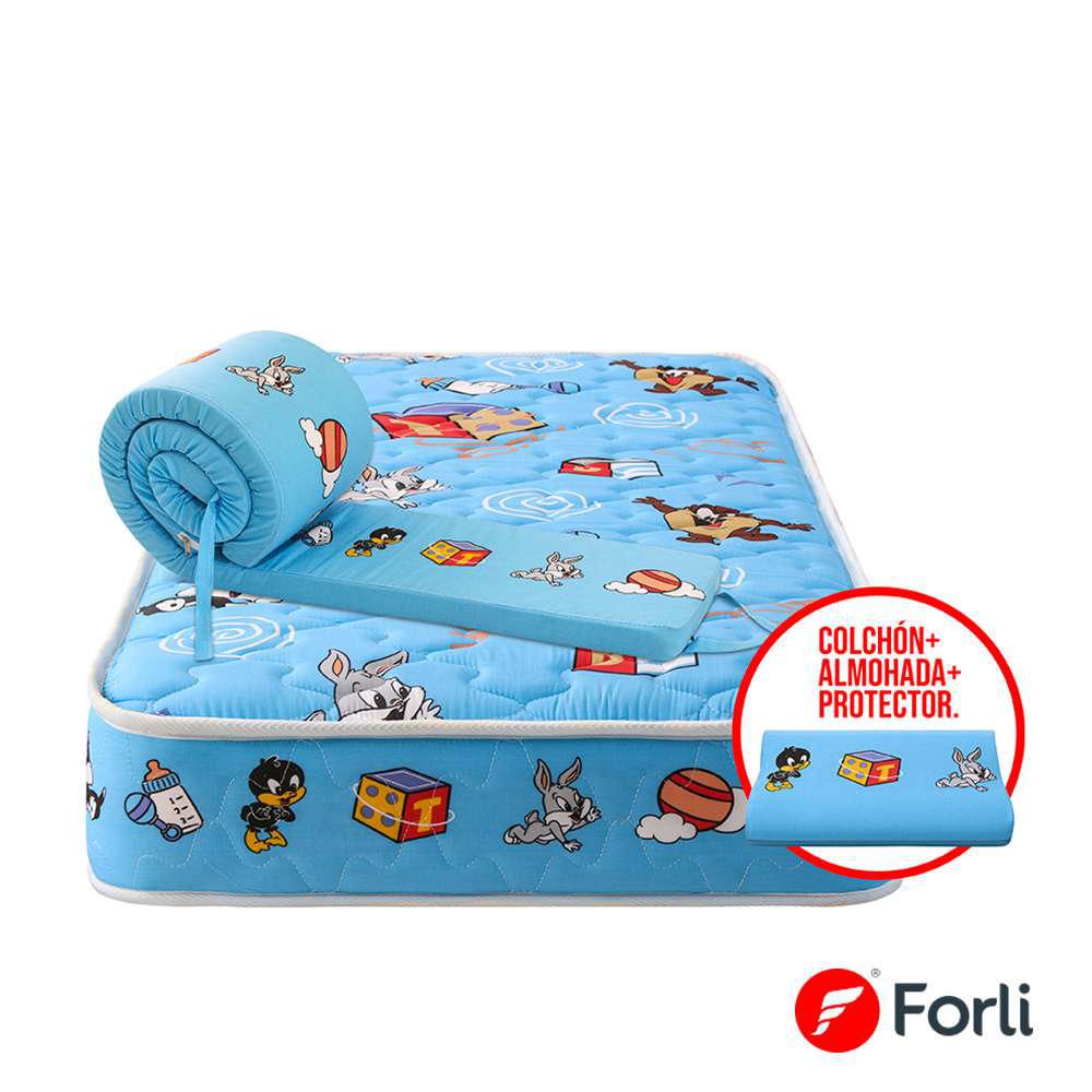 Pack Colchón Cuna + Protector Cuna Baby Niño+ 01 almohada Looney Pack Colchón Cuna + Protector Cuna Baby Niño+ 01 almohada Looney