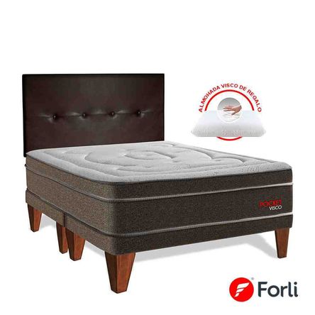 Dormitorio Europeo Pocket Visco King + Cabecera Dormitorio Europeo Pocket Visco King + Cabecera