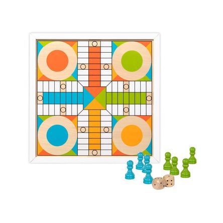 Juego Didáctico de Ajedrez Y Ludo de Madera