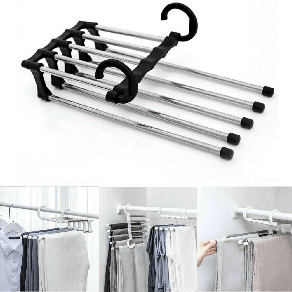 Perchero Colgador Organizador Plegable de Closet 5 en 1