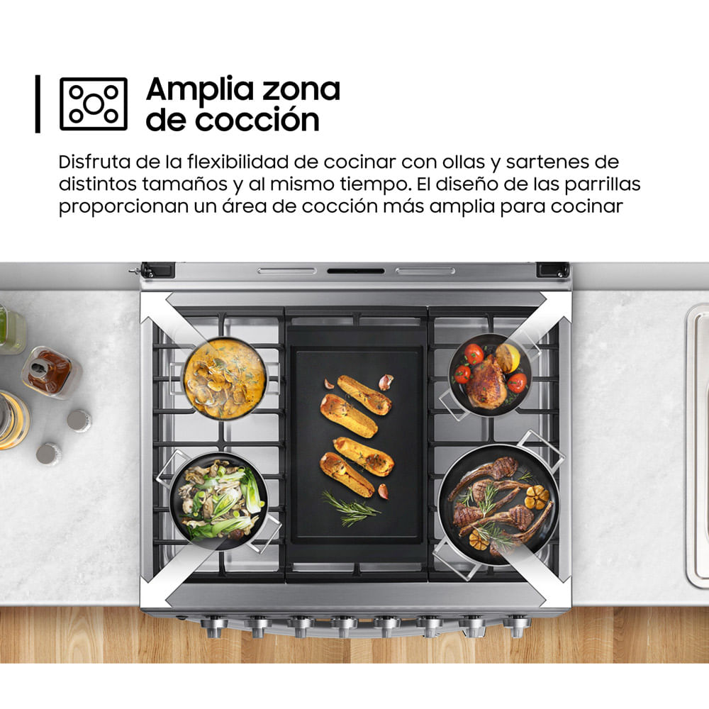 Cocina a Gas Samsung 6 Quemadores NX52T5311PS/PE - Negro | Linio Perú -  SA026HL15XHLKLPE