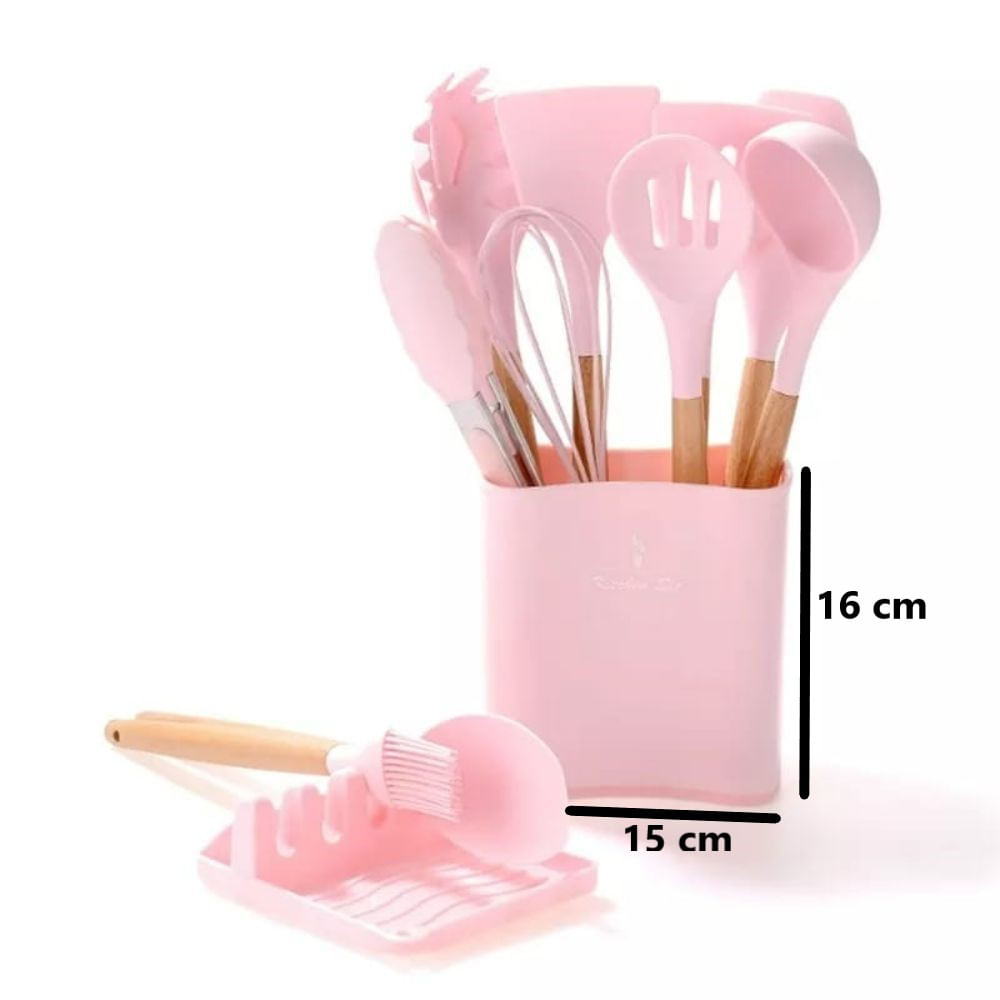 Set de Utensilios de Silicona Cucharones Espátula Pinza Color Blanco -  Promart