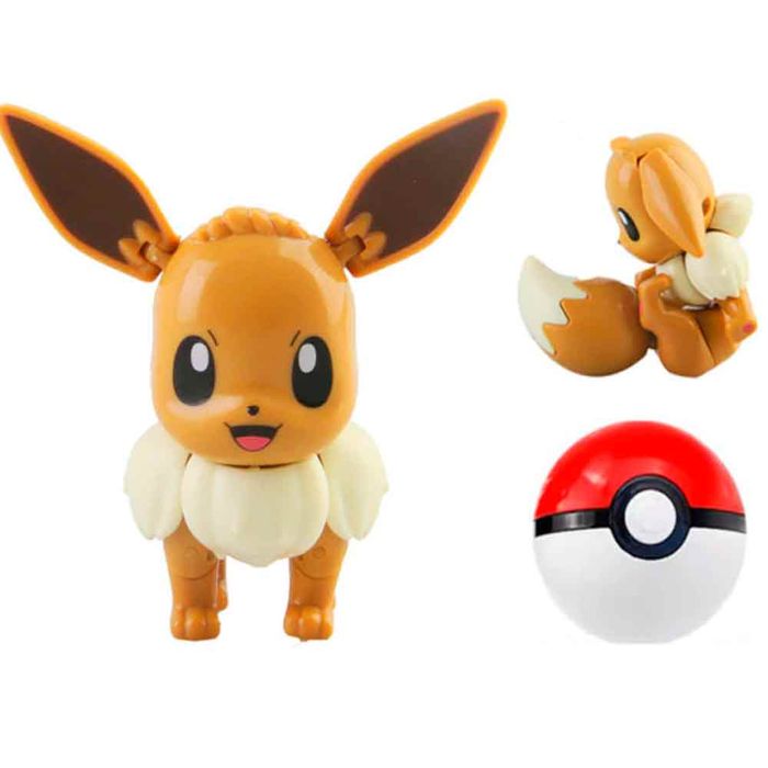 Juguete Eevee con Pokebola Articulable Pokémon 8cm Original