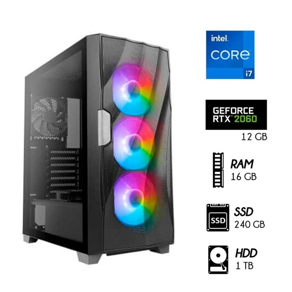 Computadora Pc Gamer Intel Core I7 11th Ram 16gb Disco 1tb Ssd 240gb Video Rtx60 12gb Case Rgb Led Promart Computadora Pc Gamer Intel Core I7 11th Ram 16gb Disco 1tb Ssd 240gb Video Rtx60 12gb Case Rgb Led Promart